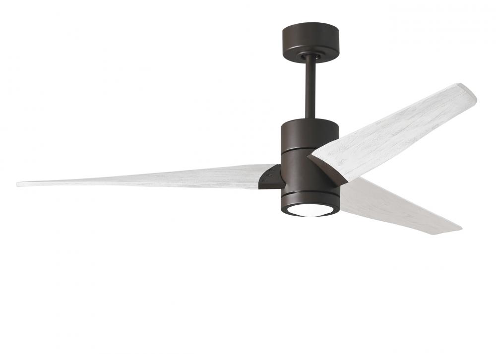 Super Janet - 60" Ceiling Fan - Integrated LED - Textured Bronze Finish - Matte White Blades