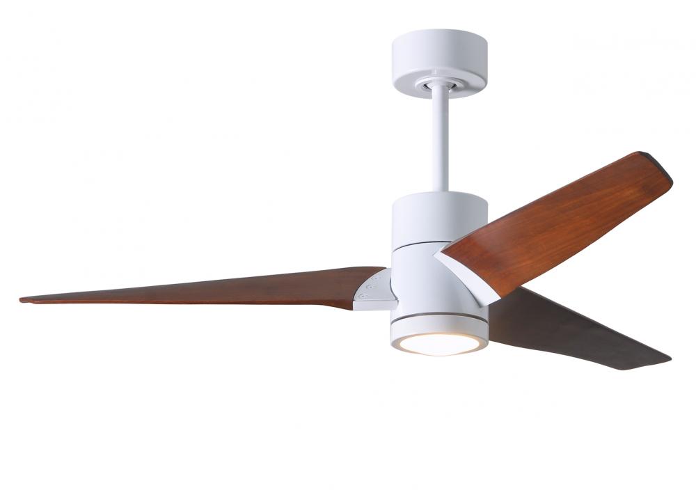 Super Janet - 52" Ceiling Fan - Integrated LED - Gloss White Finish - Walnut Tone Blades