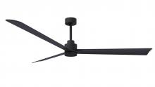 Matthews Fan Company AK-BK-BK-72 - Alessandra - 72" Three Blade Transitional Ceiling Fan - Matte Black Finish - Matte Black Blades