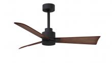 Matthews Fan Company AK-BK-WN-42 - Alessandra - 42" Three Blade Transitional Ceiling Fan - Matte Black Finish - Walnut Tone Blades