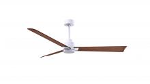 Matthews Fan Company AK-MWH-WN-56 - Alessandra - 56" Three Blade Transitional Ceiling Fan - Matte White Finish - Walnut Tone Blades