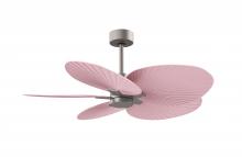 Matthews Fan Company AKTP-BN-PI - Alessandra Tropical - Brushed Nickel - Light Pink Blades - 10" Downrod