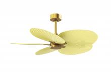 Matthews Fan Company AKTP-BRBR-YE - Alessandra Tropical - Brushed Brass - Light Yellow Blades - 10" Downrod