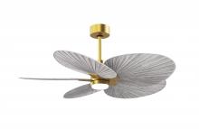 Matthews Fan Company AKTPLK-BRBR-BW - Alessandra Tropical-Five Blade Ceiling Fan-5CCT Integrated LED-Brushed Brass Finish