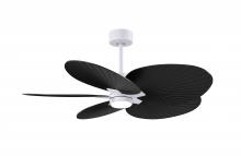Matthews Fan Company AKTPLK-MWH-BK - Alessandra Tropical-Five Blade Ceiling Fan-5CCT Integrated LED-Matte White Finish