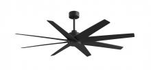 Matthews Fan Company AN-BK-BK-64 - Ariella - Matte Black - Matte Black Blades - 64" Blades - 10" Downrod