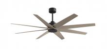 Matthews Fan Company AN-BK-GA-64 - Ariella - Eight Blade Ceiling Fan - Matte Black Finish - Gray Ash Tone Blades