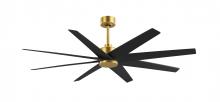 Matthews Fan Company AN-BRBR-BK-64 - Ariella - Eight Blade Ceiling Fan - Brushed Brass Finish - Matte Black Blades