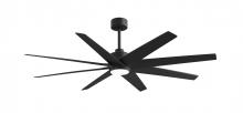 Matthews Fan Company ANLK-BK-BK-64 - Ariella - LK - Matte Black - Matte Black Blades - 64" Blades - 10" Downrod
