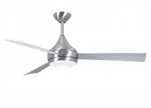 Matthews Fan Company DA-BS-WH - Donaire - Three Blade Paddle Fan - Integrated LED - Brushed Stainless Finish - Gloss White Blades