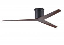 Matthews Fan Company EKH-BK-WN - Eliza-H - Flush Mount Ceiling Fan - Matte Black Finish - Walnut Tone Blades
