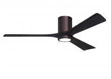 Matthews Fan Company IR3HLK-BB-BK-60 - Irene-3HLK - 60" Three Blade Flush Mount Paddle Fan - 5CCT Integrated LED - Brushed Bronze Finis