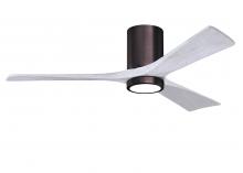 Matthews Fan Company IR3HLK-BB-MWH-52 - Irene-3HLK-52" Three Blade Flush Mount Paddle Fan-5CCT Integrated LED-Brushed Bronze Finish
