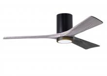 Matthews Fan Company IR3HLK-BK-BW-52 - Irene-3HLK-52" Three Blade Flush Mount Paddle Fan-5CCT Integrated LED-Matte Black Finish