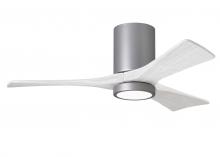 Matthews Fan Company IR3HLK-BN-MWH-42 - Irene-3HLK-42" Three Blade Flush Mount Paddle Fan-5CCT Integrated LED-Brushed Nickel Finish