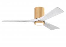 Matthews Fan Company IR3HLK-LM-MWH-52 - Irene-3HLK-52" Three Blade Flush Mount Paddle Fan-5CCT Integrated LED -Light Maple Tone Finish
