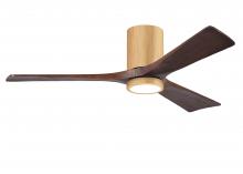 Matthews Fan Company IR3HLK-LM-WA-52 - Irene-3HLK-52" Three Blade Flush Mount Paddle Fan-5CCT Integrated LED-Light Maple Tone Finish