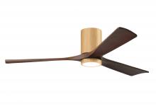 Matthews Fan Company IR3HLK-LM-WA-60 - Irene-3HLK-60" Three Blade Flush Mount Paddle Fan-5CCT Integrated LED -Light Maple Tone Finish