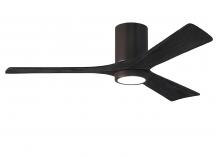 Matthews Fan Company IR3HLK-TB-BK-52 - Irene-3HLK-52" Three Blade Flush Mount Paddle Fan-5CCT Integrated LED -Textured Bronze Finish