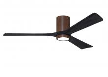 Matthews Fan Company IR3HLK-WN-BK-60 - Irene-3HLK - 60" Three Blade Flush Mount Paddle Fan - 5CCT Integrated LED - Walnut Tone Finish