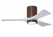Matthews Fan Company IR3HLK-WN-MWH-42 - Irene-3HLK - 42" Three Blade Flush Mount Paddle Fan - 5CCT Integrated LED - Walnut Tone Finish