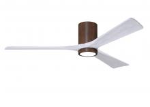 Matthews Fan Company IR3HLK-WN-MWH-60 - Irene-3HLK - 60" Three Blade Flush Mount Paddle Fan - 5CCT Integrated LED - Walnut Tone Finish