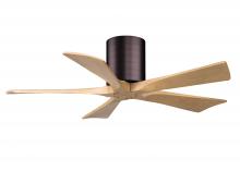 Matthews Fan Company IR5H-BB-LM-42 - Irene-5H - 42" Five Blade Flush Mount Paddle Fan - Brushed Bronze Finish - Light Maple Tone Blad
