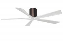 Matthews Fan Company IR5H-BB-MWH-60 - Irene-5H - 60" Five Blade Flush Mount Paddle Fan - Brushed Bronze Finish - Matte White Blades