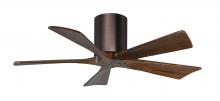 Matthews Fan Company IR5H-BB-WA-42 - Irene-5H - 42" Five Blade Flush Mount Paddle Fan - Brushed Bronze Finish - Walnut Tone Blades