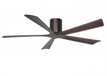 Matthews Fan Company IR5H-BB-WA-60 - Irene-5H - 60" Five Blade Flush Mount Paddle Fan - Brushed Bronze Finish - Walnut Tone Blades