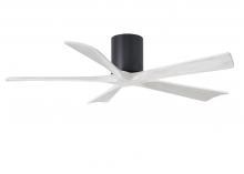 Matthews Fan Company IR5H-BK-MWH-52 - Irene-5H - 52" Five Blade Flush Mount Paddle Fan - Matte Black Finish - Matte White Blades