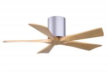 Matthews Fan Company IR5H-BN-LM-42 - Irene-5H - 42" Five Blade Flush Mount Paddle Fan - Brushed Nickel Finish - Light Maple Tone Blad