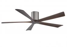 Matthews Fan Company IR5H-BP-WA-60 - Irene-5H - 60" Five Blade Flush Mount Paddle Fan - Brushed Pewter Finish - Walnut Tone Blades