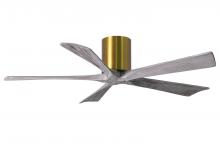 Matthews Fan Company IR5H-BRBR-BW-52 - Irene-5H - 52" Five Blade Flush Mount Paddle Fan - Brushed Brass Finish - Barn Wood Tone Blades