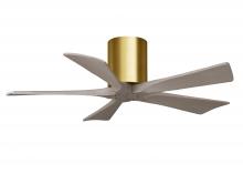 Matthews Fan Company IR5H-BRBR-GA-42 - Irene-5H - 42" Five Blade Flush Mount Paddle Fan - Brushed Brass Finish - Gray Ash Tone Blades