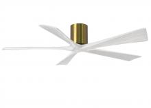 Matthews Fan Company IR5H-BRBR-MWH-60 - Irene-5H - 60" Five Blade Flush Mount Paddle Fan - Brushed Brass Finish - Matte White Blades