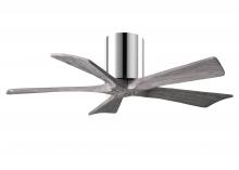 Matthews Fan Company IR5H-CR-BW-42 - Irene-5H - 42" Five Blade Flush Mount Paddle Fan - Polished Chrome Finish - Barn Wood Tone Blade