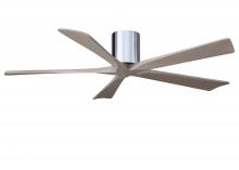 Matthews Fan Company IR5H-CR-GA-60 - Irene-5H - 60" Five Blade Flush Mount Paddle Fan - Polished Chrome Finish - Gray Ash Tone Blades