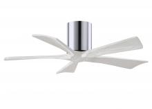 Matthews Fan Company IR5H-CR-MWH-42 - Irene-5H - 42" Five Blade Flush Mount Paddle Fan - Polished Chrome Finish - Matte White Blades