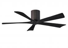 Matthews Fan Company IR5H-TB-BK-52 - Irene-5H - 52" Five Blade Flush Mount Paddle Fan - Textured Bronze Finish - Matte Black Blades