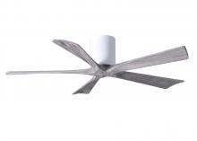 Matthews Fan Company IR5H-WH-BW-52 - Irene-5H - 52" Five Blade Flush Mount Paddle Fan - Gloss White Finish - Barn Wood Tone Blades