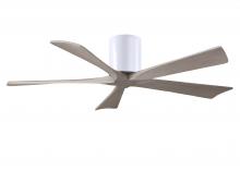 Matthews Fan Company IR5H-WH-GA-52 - Irene-5H - 52" Five Blade Flush Mount Paddle Fan - Gloss White Finish - Gray Ash Tone Blades