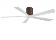 Matthews Fan Company IR5H-WN-MWH-60 - Irene-5H - 60" Five Blade Flush Mount Paddle Fan - Walnut Tone Finish - Matte White Blades