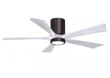 Matthews Fan Company IR5HLK-BB-MWH-52 - Irene-5HLK - 52" Five Blade Flush Mount Paddle Fan - 5CCT Integrated LED - Brushed Bronze Finish