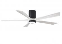 Matthews Fan Company IR5HLK-BK-MWH-60 - Irene-5HLK-60" Five Blade Flush Mount Paddle Fan-5CCT Integrated LED-Matte Black Finish