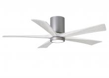 Matthews Fan Company IR5HLK-BN-MWH-52 - Irene-5HLK-52" Five Blade Flush Mount Paddle Fan-5CCT Integrated LED-Brushed Nickel Finish