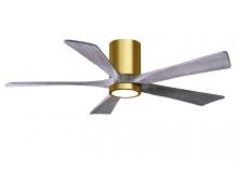 Matthews Fan Company IR5HLK-BRBR-BW-52 - Irene-5HLK-52" Five Blade Flush Mount Paddle Fan-5CCT Integrated LED-Brushed Brass Finish