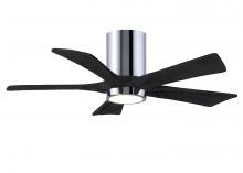 Matthews Fan Company IR5HLK-CR-BK-42 - Irene-5HLK-42" Five Blade Flush Mount Paddle Fan-5CCT Integrated LED-Polished Chrome Finish