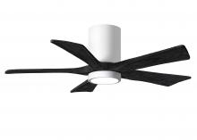 Matthews Fan Company IR5HLK-WH-BK-42 - Irene-5HLK - 42" Five Blade Flush Mount Paddle Fan - 5CCT Integrated LED - Gloss White Finish