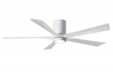 Matthews Fan Company IR5HLK-WH-MWH-60 - Irene-5HLK - 60" Five Blade Flush Mount Paddle Fan - 5CCT Integrated LED - Gloss White Finish
